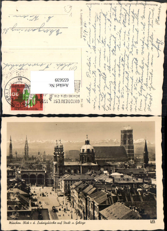 655639,Foto Ak München Blick v. d. Ludwigskirche auf Stadt u. Gebirge pub A. Lengauer