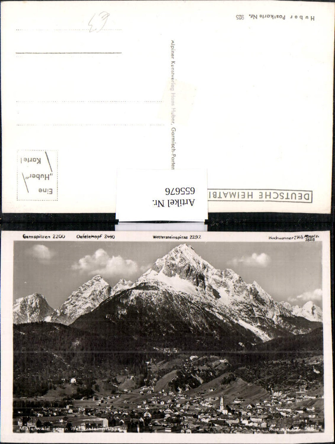 655676,Foto Ak Mittenwald geg. Wettersteingebirge