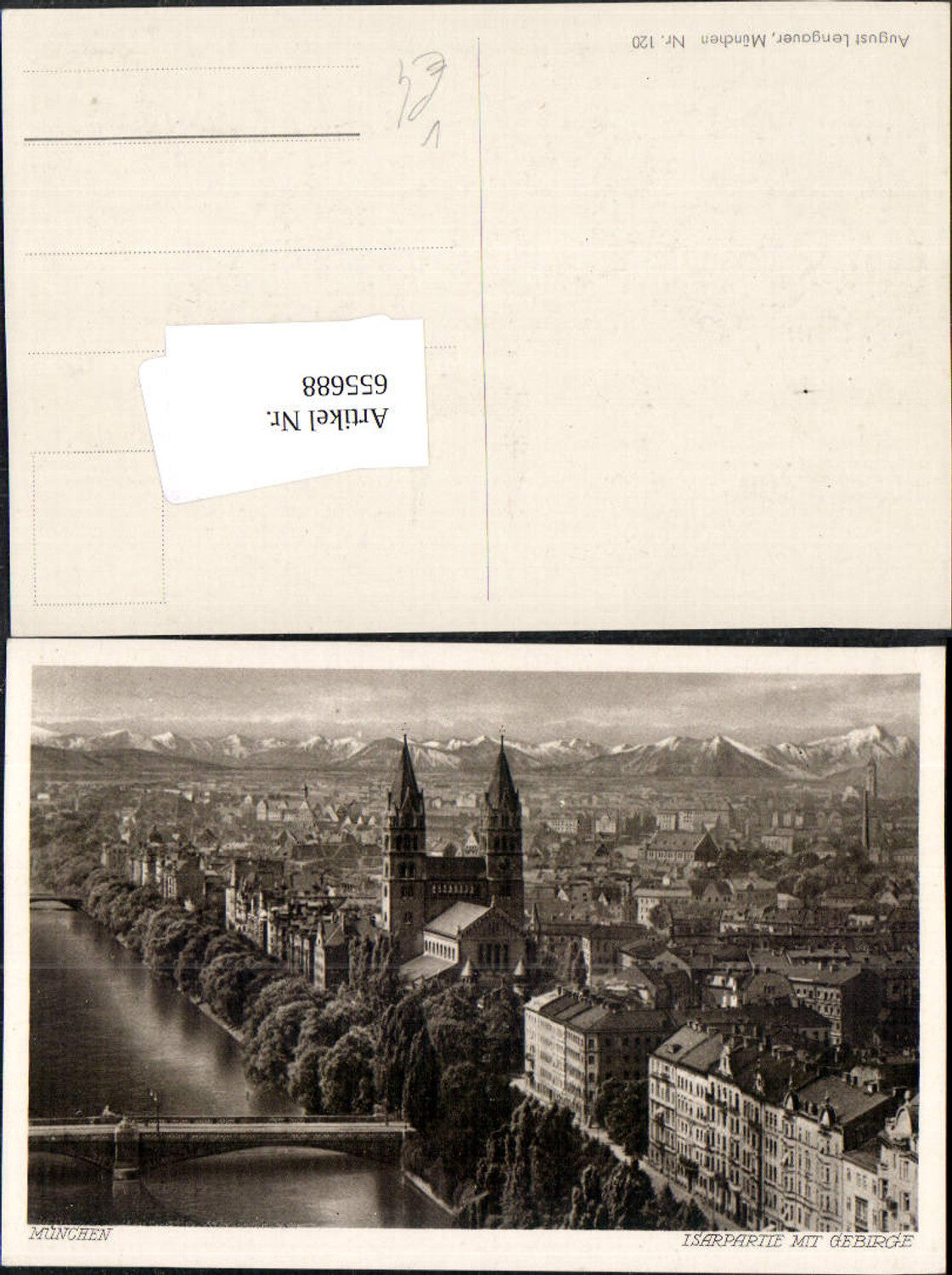 655688,München Isarpartie mit Gebirge pub August Lengauer 120