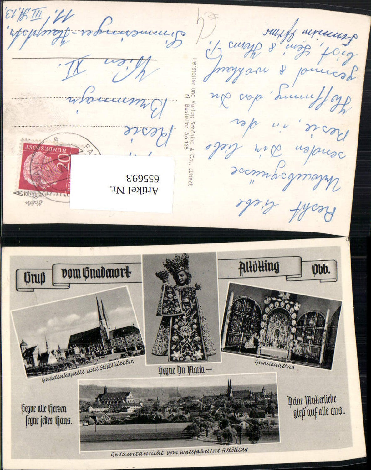 655693,Mehrbild Ak Altötting Gnadenmutter Gnadenkapelle Kirche Altar