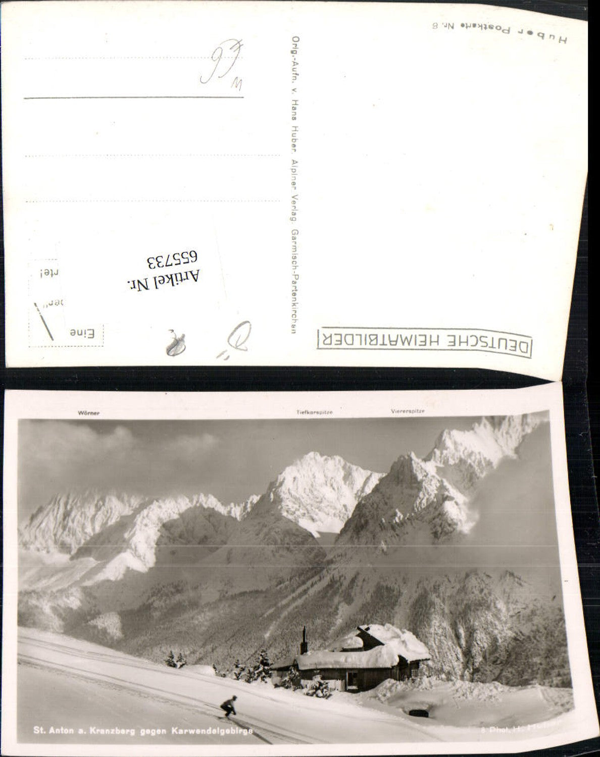 655733,Foto Ak Mittenwald St Anton a. Kranzberg geg. Karwendelgebirge Wintersport Ski Schi