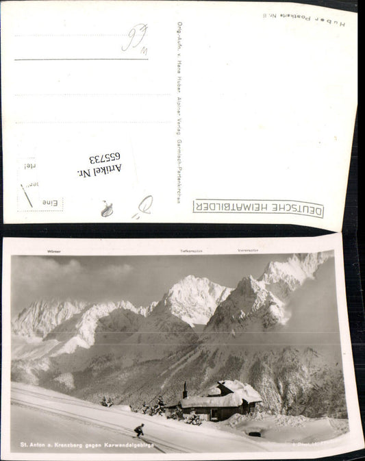 655733,Foto Ak Mittenwald St Anton a. Kranzberg geg. Karwendelgebirge Wintersport Ski Schi