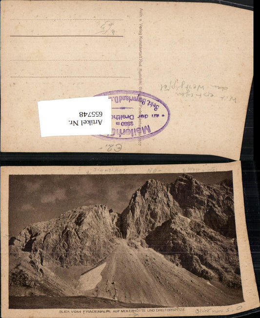 655748,Blick v. Frauenalpl auf Meilerhütte u. Dreitorspitze Garmisch-Partenkirchen
