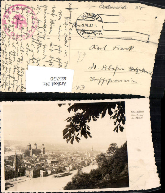 655750,Foto Ak Oberhaus Blick auf d. Stadt Passau