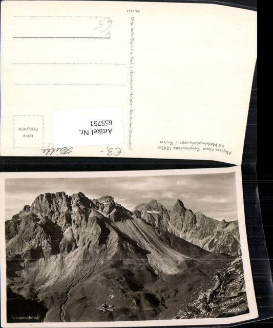 655751,Foto Ak Oberstdorf Allgäuer Alpen Kemptnerhütte mit Mädelegabelgruppe u. Kratzer
