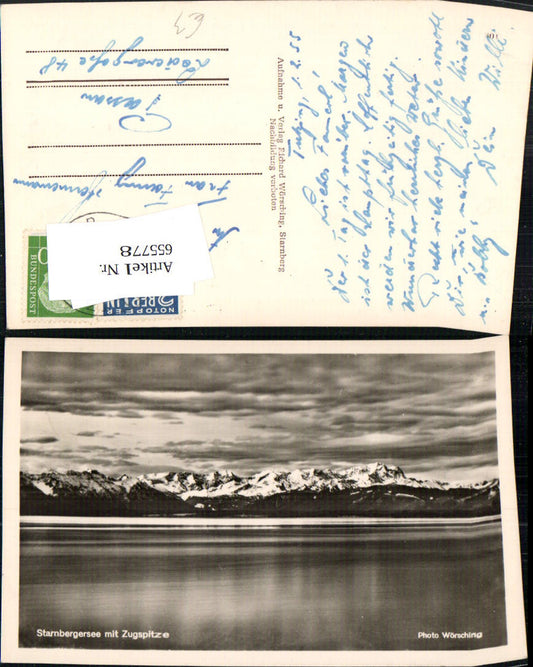 655778,Foto Ak Tutzing Starnbergersee mit Zugspitze