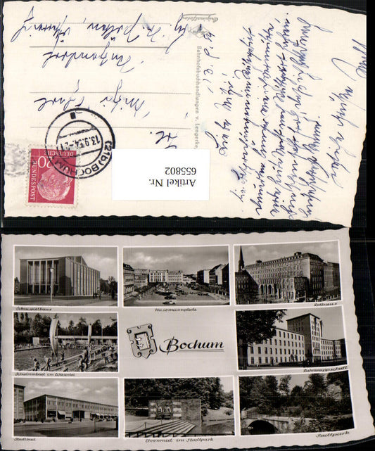 655802,Mehrbild Ak Bochum Husemannplatz Rathaus Stadtpark