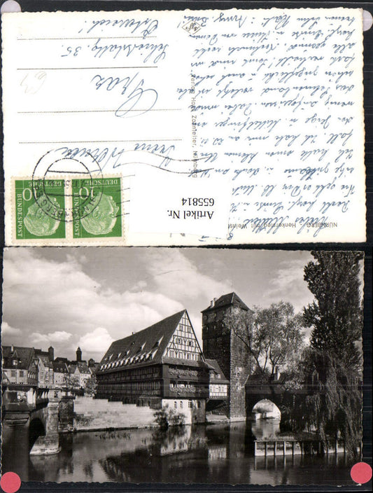 655814,Foto Ak Nürnberg Henkersteg mit Weinstadel