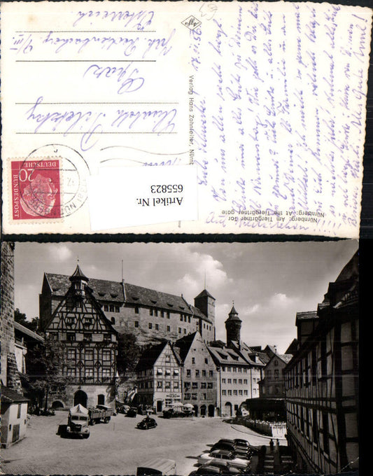 655823,Foto Ak Nürnberg Am Tiergärtner Tor Lastwagen VW Käfer