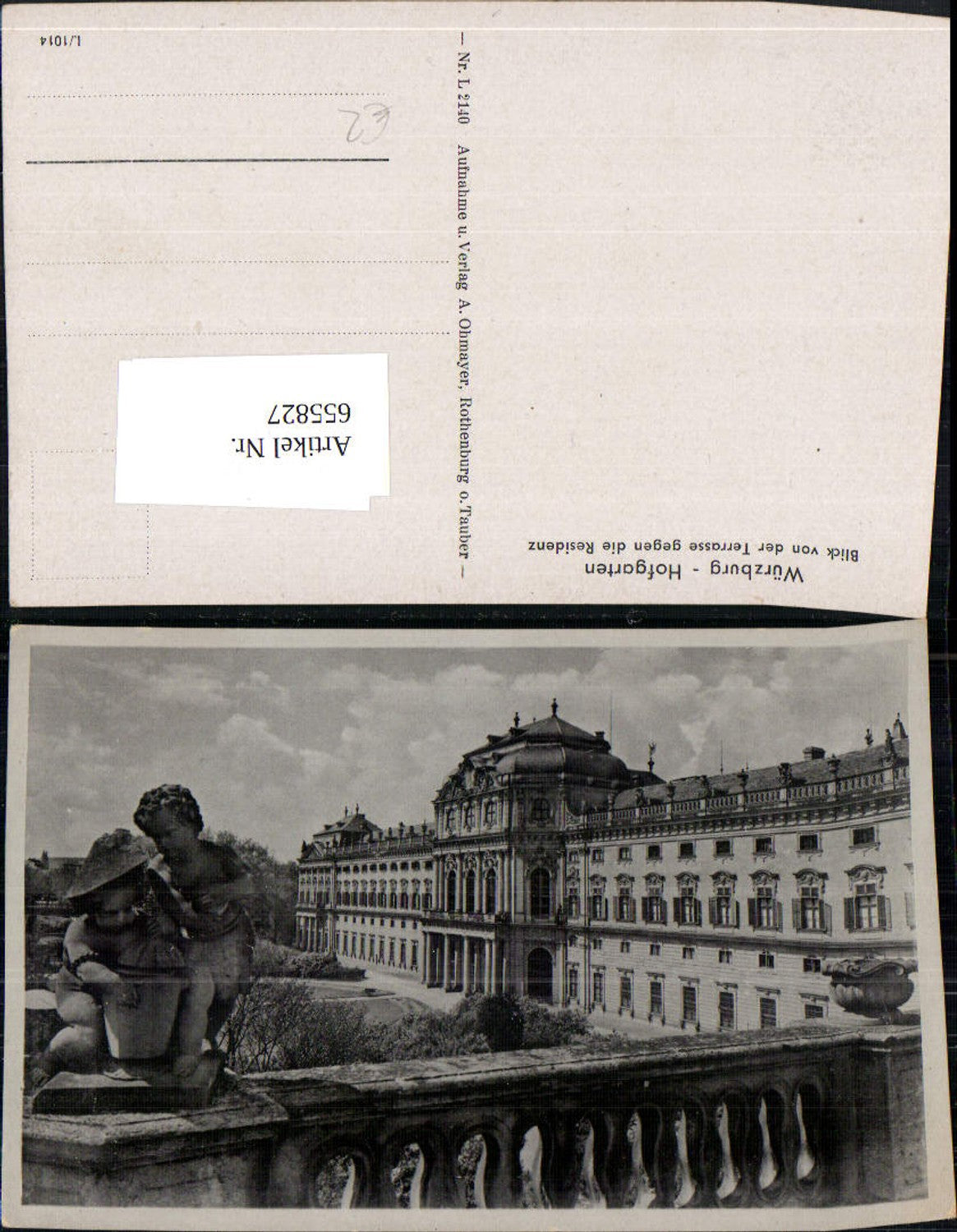 655827,Würzburg Hofgarten Blick v. d. Terrasse geg. d. Residenz