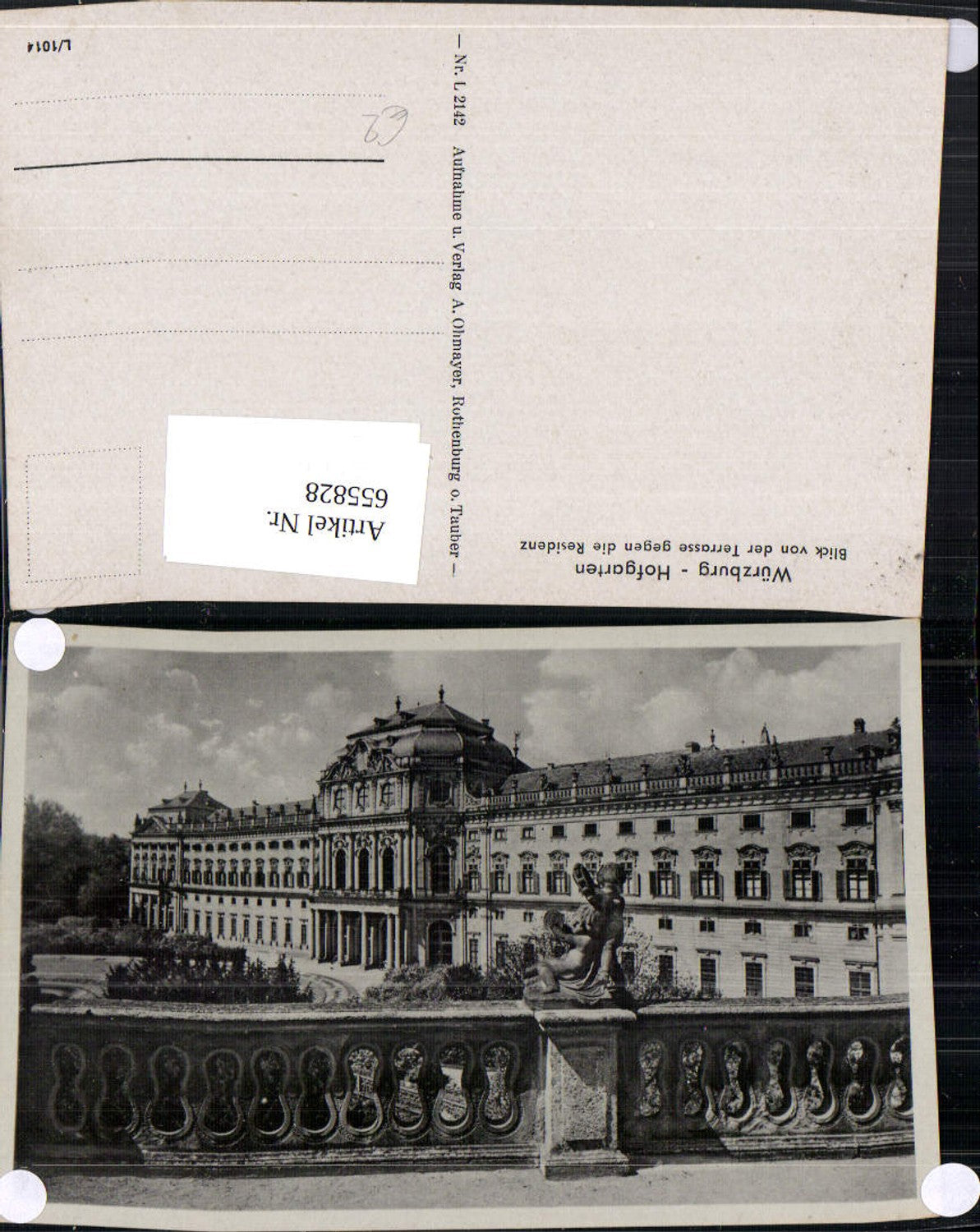 655828,Würzburg Hofgarten Blick v. d. Terrasse geg. d. Residenz