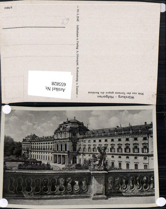 655828,Würzburg Hofgarten Blick v. d. Terrasse geg. d. Residenz