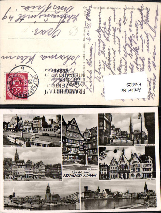 655829,Mehrbild Ak Frankfurt a. Main Römerberg Mainansicht Dom Nikolaikirche