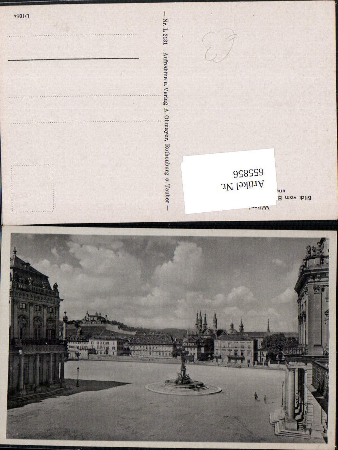 655856,Würzburg Blick v. Ehrenhof d. Residenz auf Dom u. Festung Marienberg
