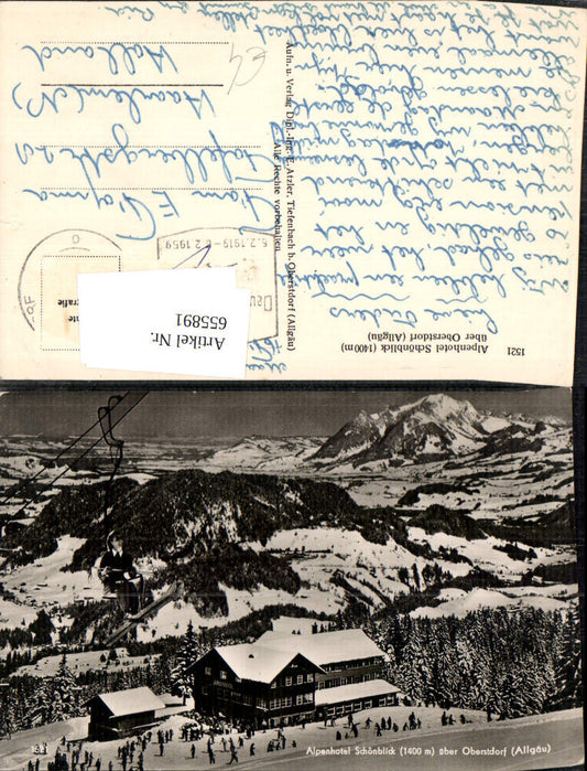655891,Foto Ak Alpenhotel Schönblick über Oberstdorf Allgäu Wintersport