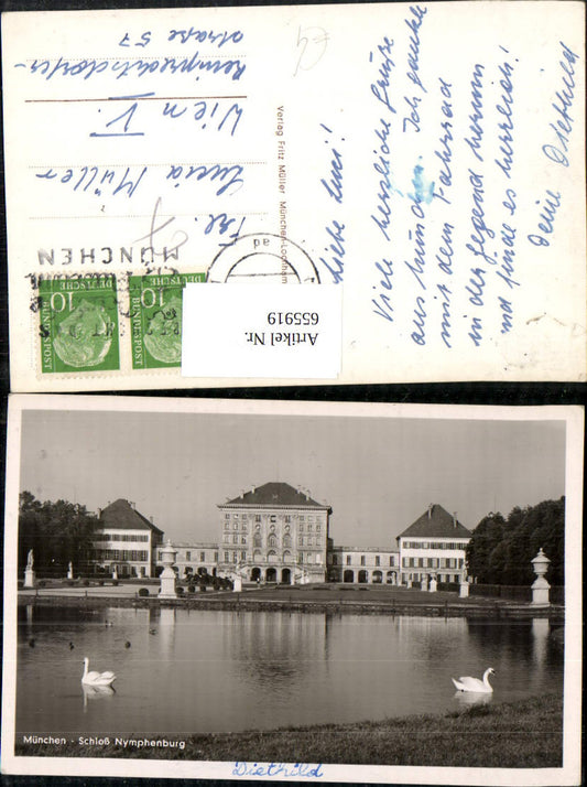 655919,München Schloss Nymphenburg Schwan Schwäne