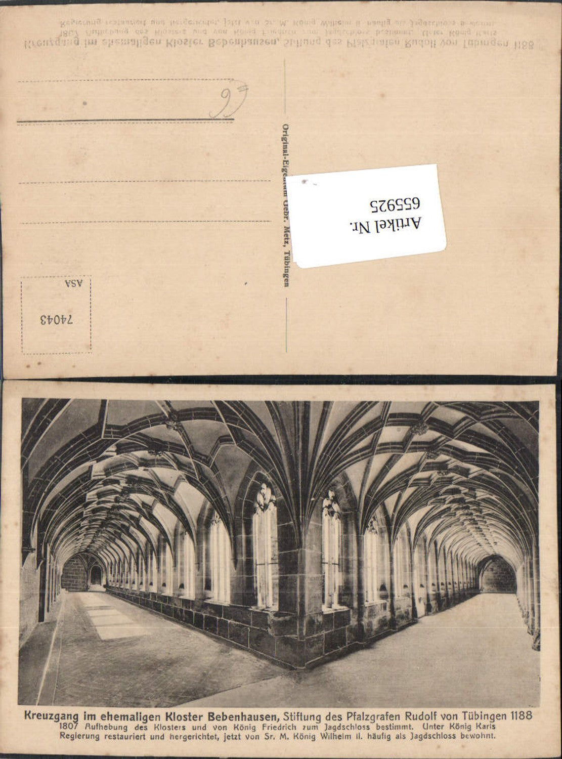 655925,Tübingen Kreuzgang ehemal. Kloster Bebenhausen