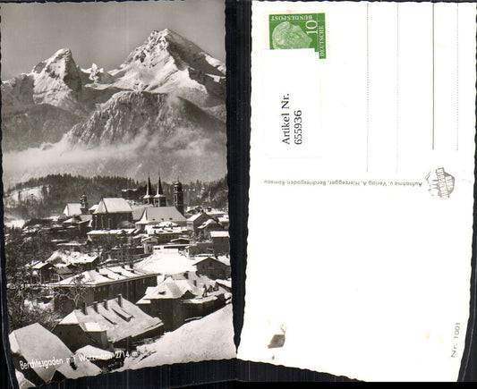 655936,Foto Ak Berchtesgaden mit Watzmann Winteransicht