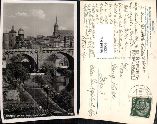 655939,Bautzen Kronprinzenbrücke mit der Spree Wasserturm