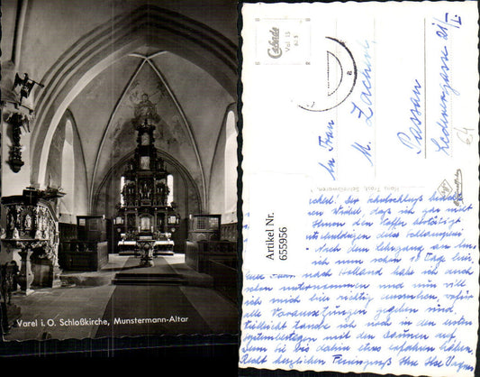 655956,Foto Ak Varel Schlosskirche Munstermann-Altar Innenansicht