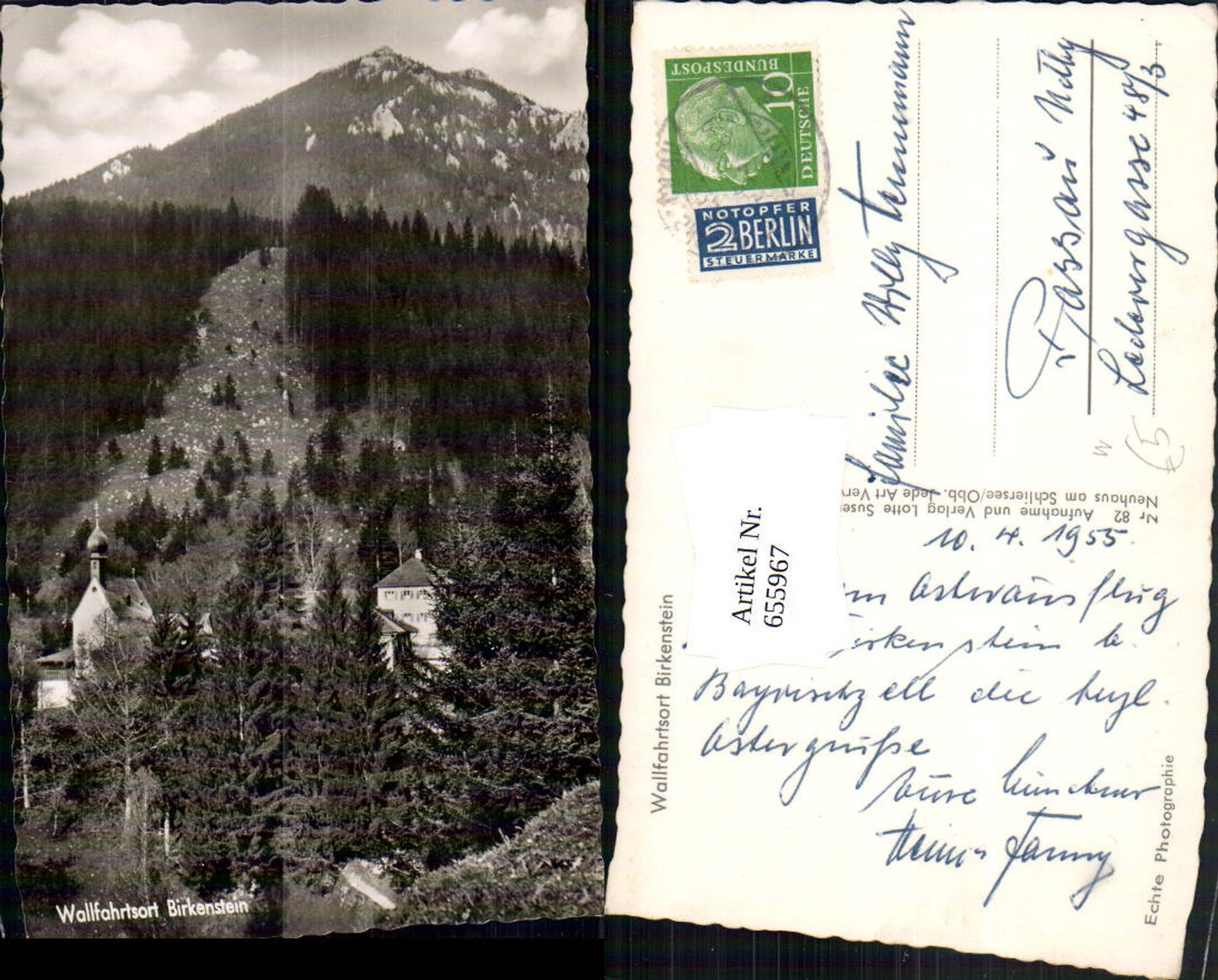 655967,Foto Ak Wallfahrtsort Birkenstein Fischbachau