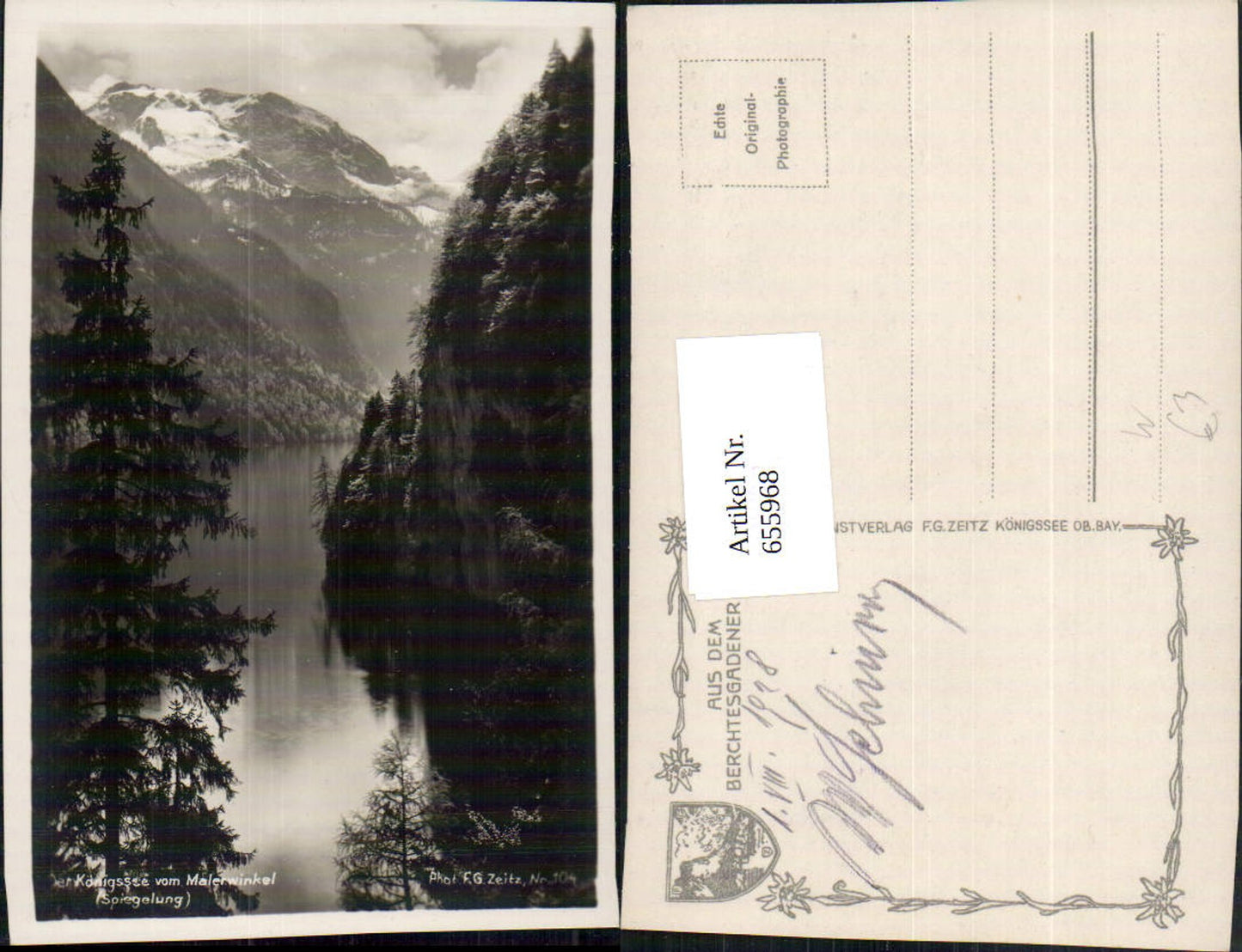 655968,Foto Ak Königssee v. Malerwinkel Schönau am Königssee