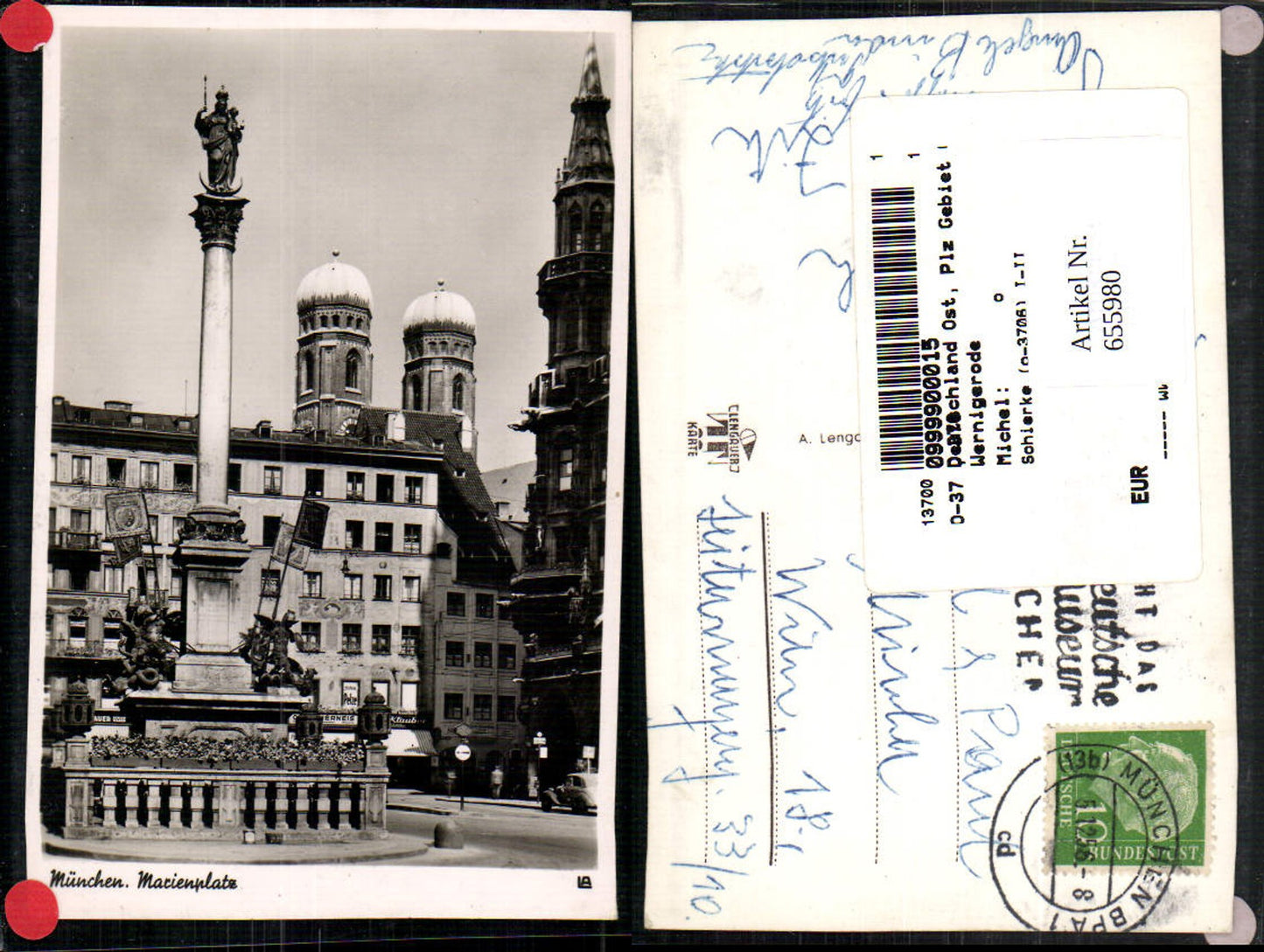 655980,Foto Ak München Marienplatz