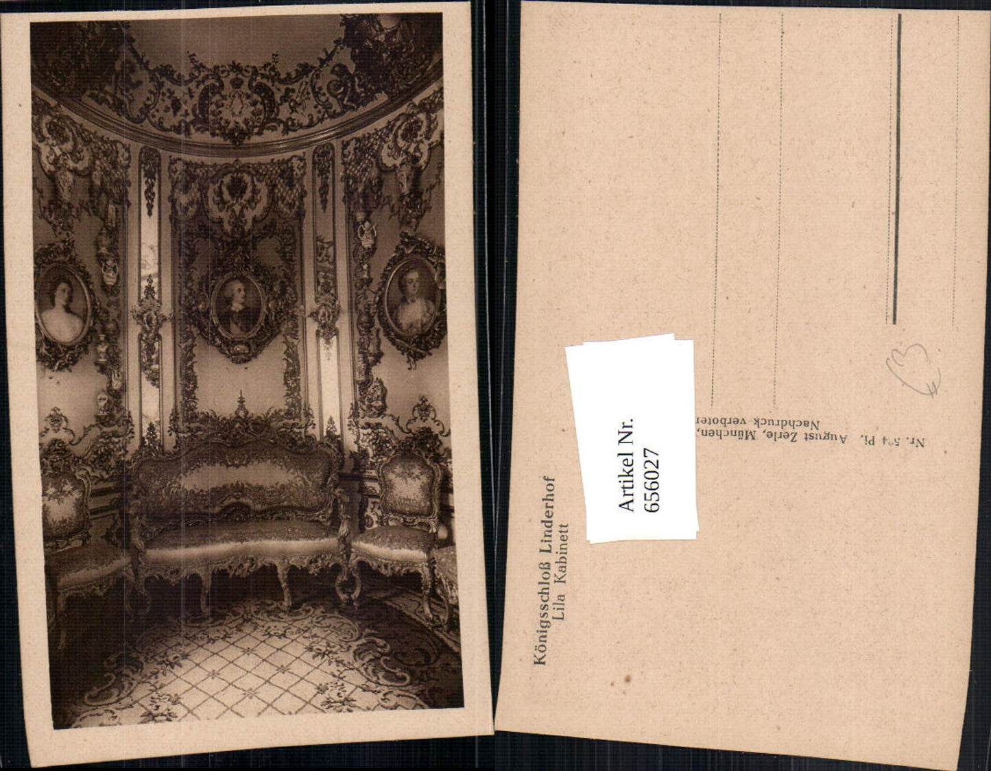 656027,Ettal Königsschloss Linderhof Lila Kabinett Interieur