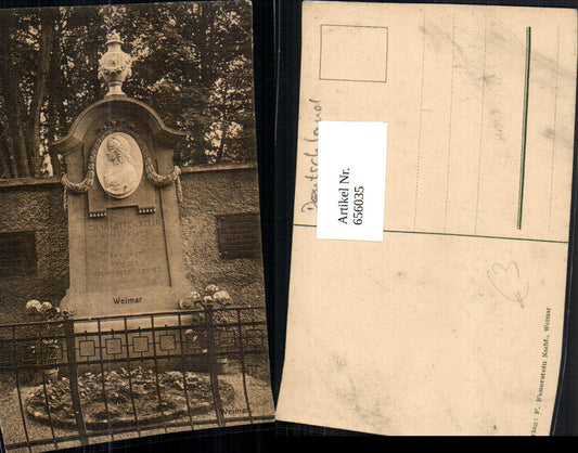 656035,Weimar Charlotte v. Stein Grabstein Goethe