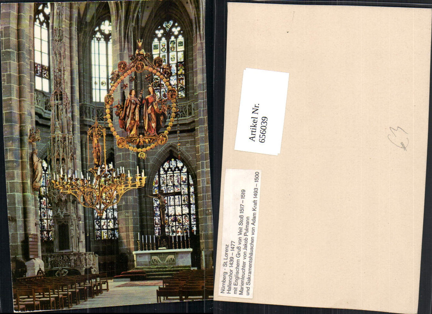 656039,Nürnberg St Lorenz Hallenchor Marienleuchter Sakramentshäuschen