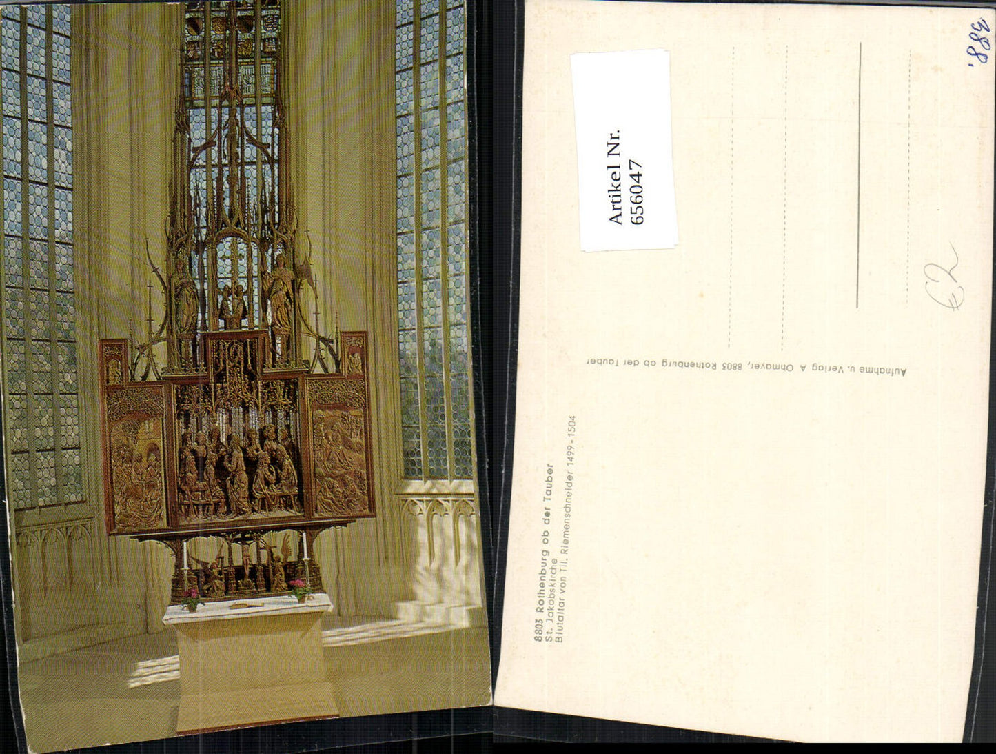 656047,Rothenburg ob der Tauber St Jakobskirche Blutaltar v. Tilman Riemenschneider