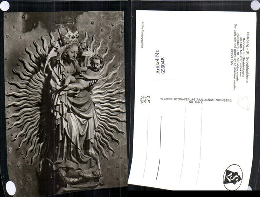 656048,Foto Ak Nürnberg St Sebalduskirche Madonna i. Strahlenkranz Detailansicht