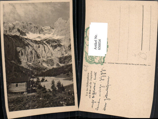 656054,Grainau Vor d. Höllentaleingangshütte mit Blick auf Zugspitze