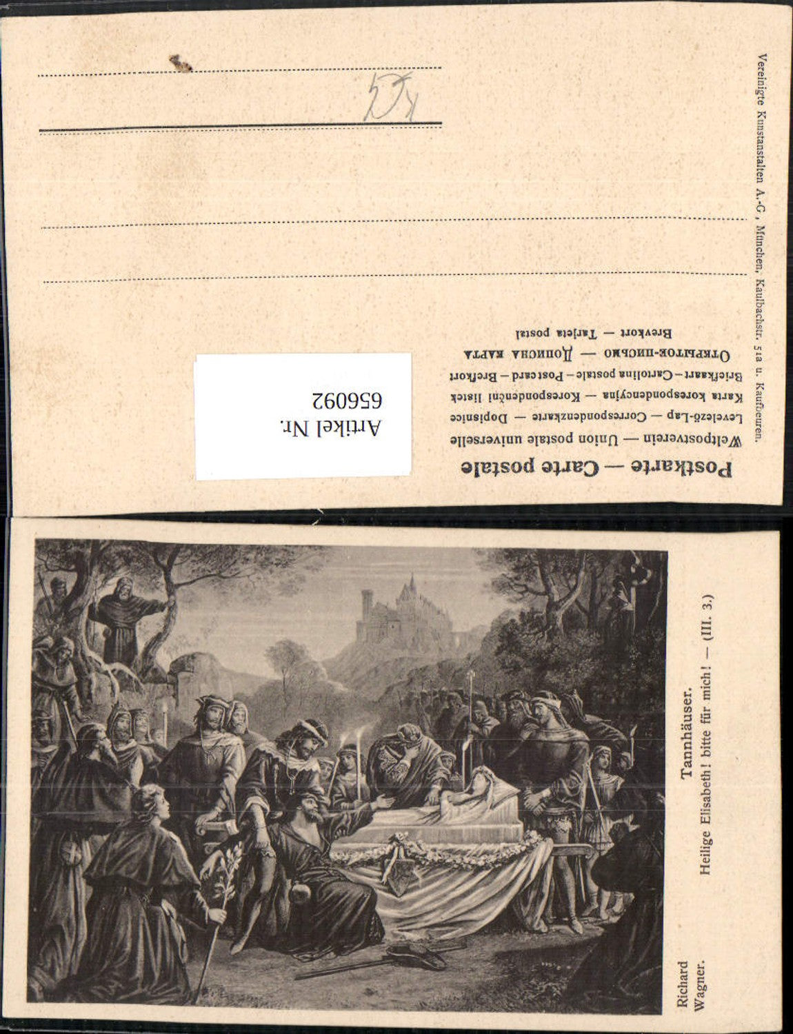 656092,Künstler Ak Richard Wagner Tannhäuser Heilige Elisabeth bitte für mich