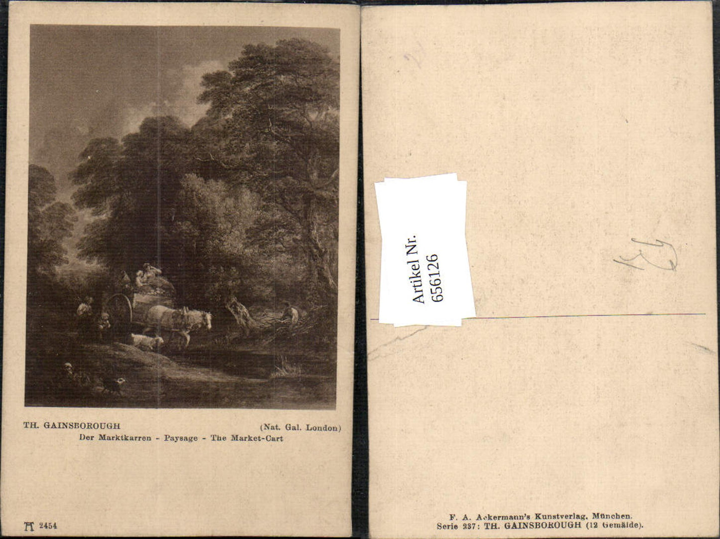656126,Künstler Ak Th. Gainsborough Der Marktkarren Paysage
