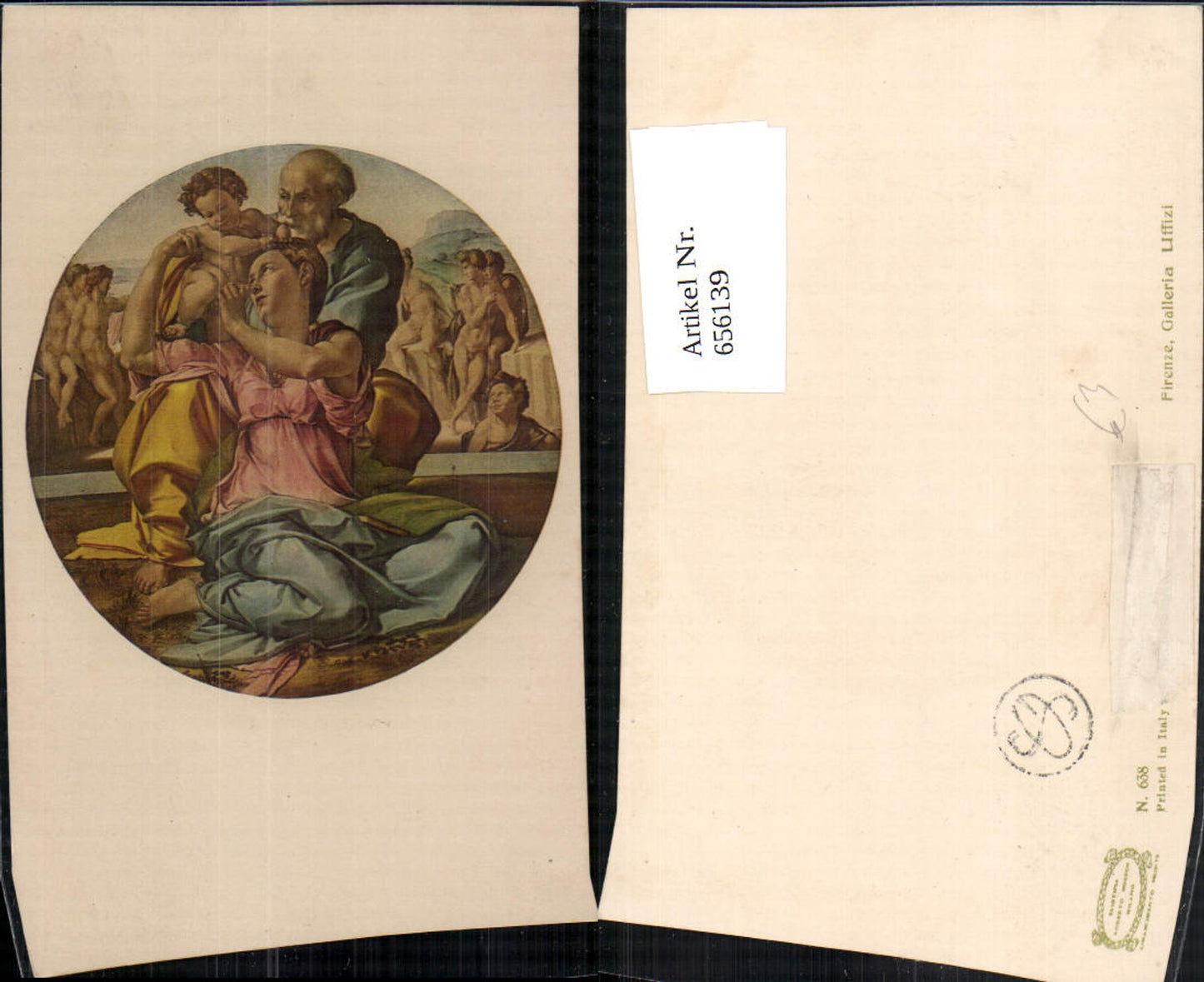 656139,Künstler Ak Michelangelo Heilige Familie Tondo Doni Religion
