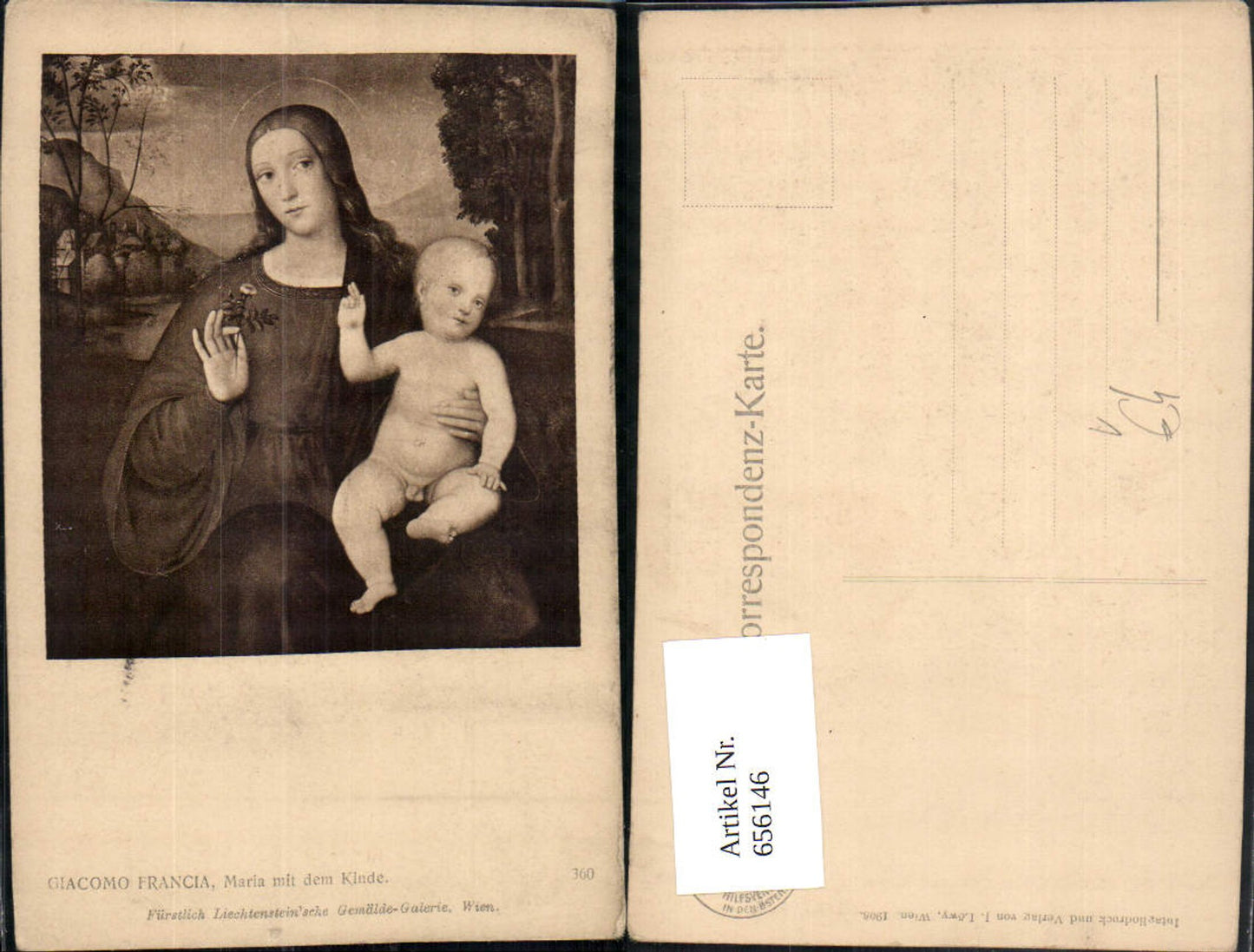 656146,Künstler Ak Giacomo Francia Maria mit dem Kinde pub J. Löwy 360