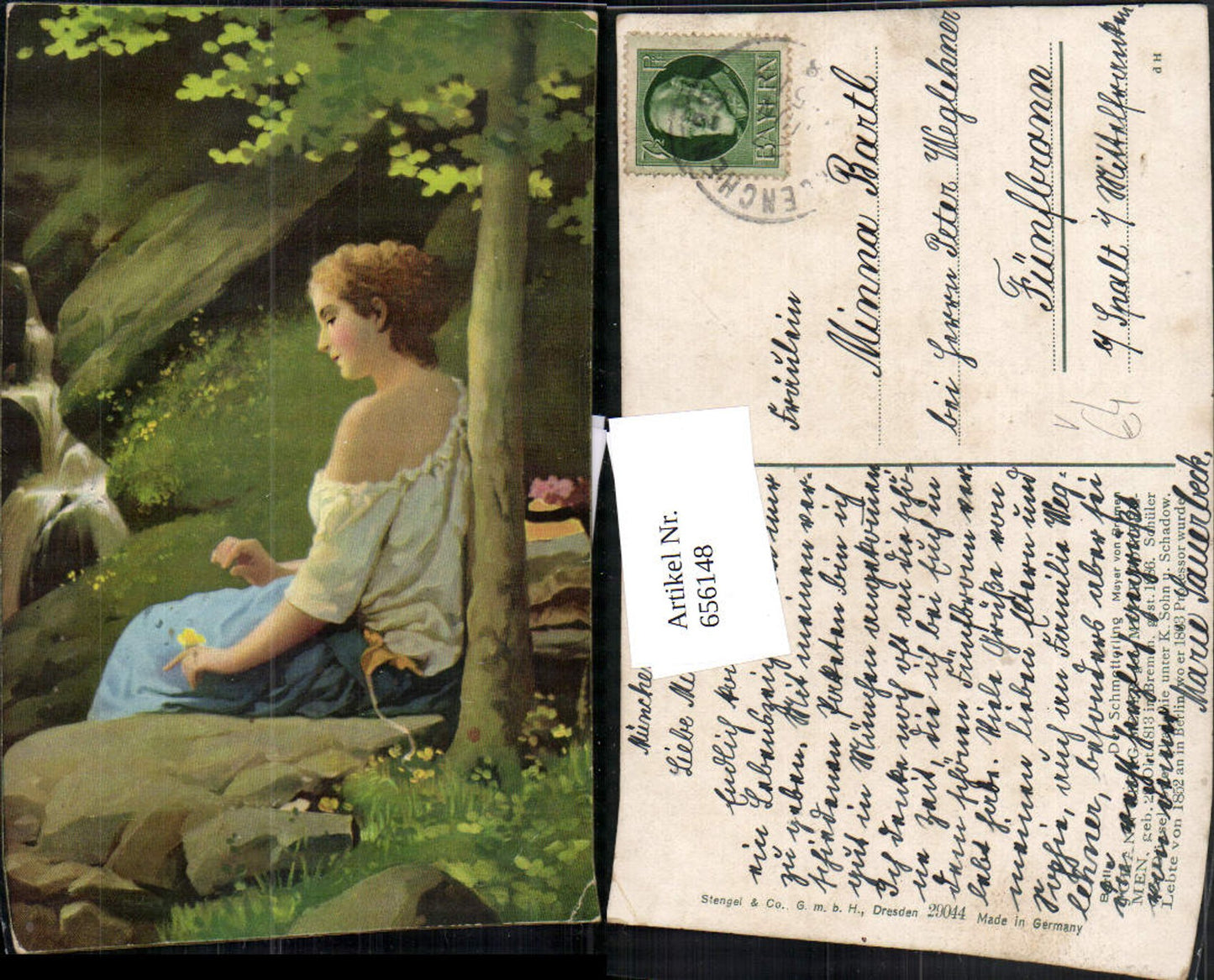 656148,Künstler Ak Meyer von Bremen Der Schmetterling Frau pub Stengel Co 29044