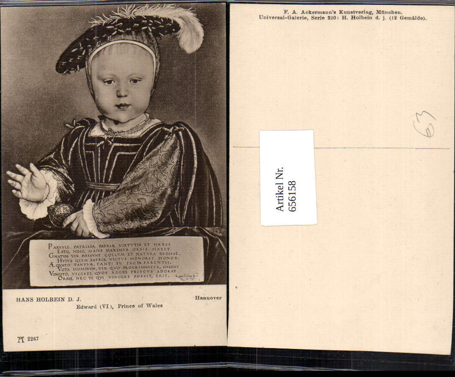 656158,Künstler Ak Hans Holbein d. Jüngere Edward VI Prince of Wales