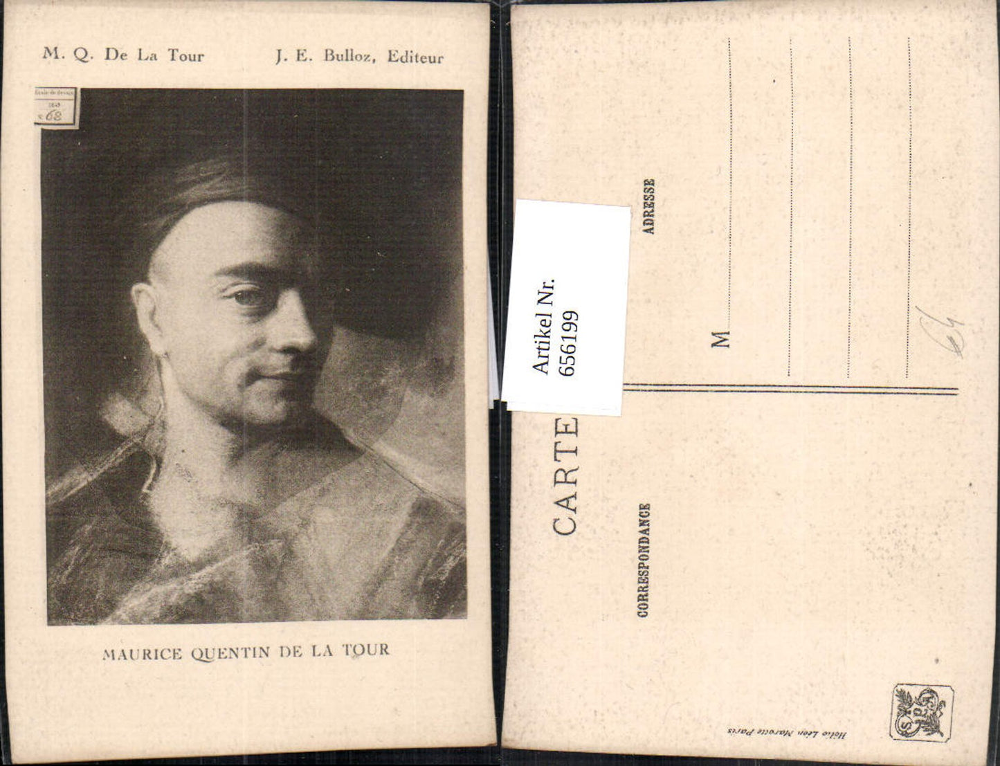 656199,Künstler Ak Maurice Quentin de la Tour Mann Portrait