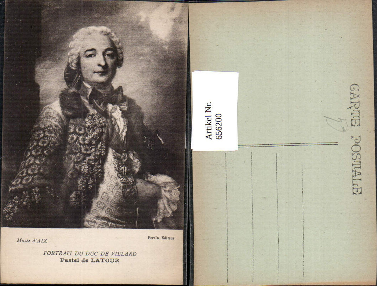 656200,Künstler Ak Pastel de Latour Portrait du Duc de Villard Mann Portrait