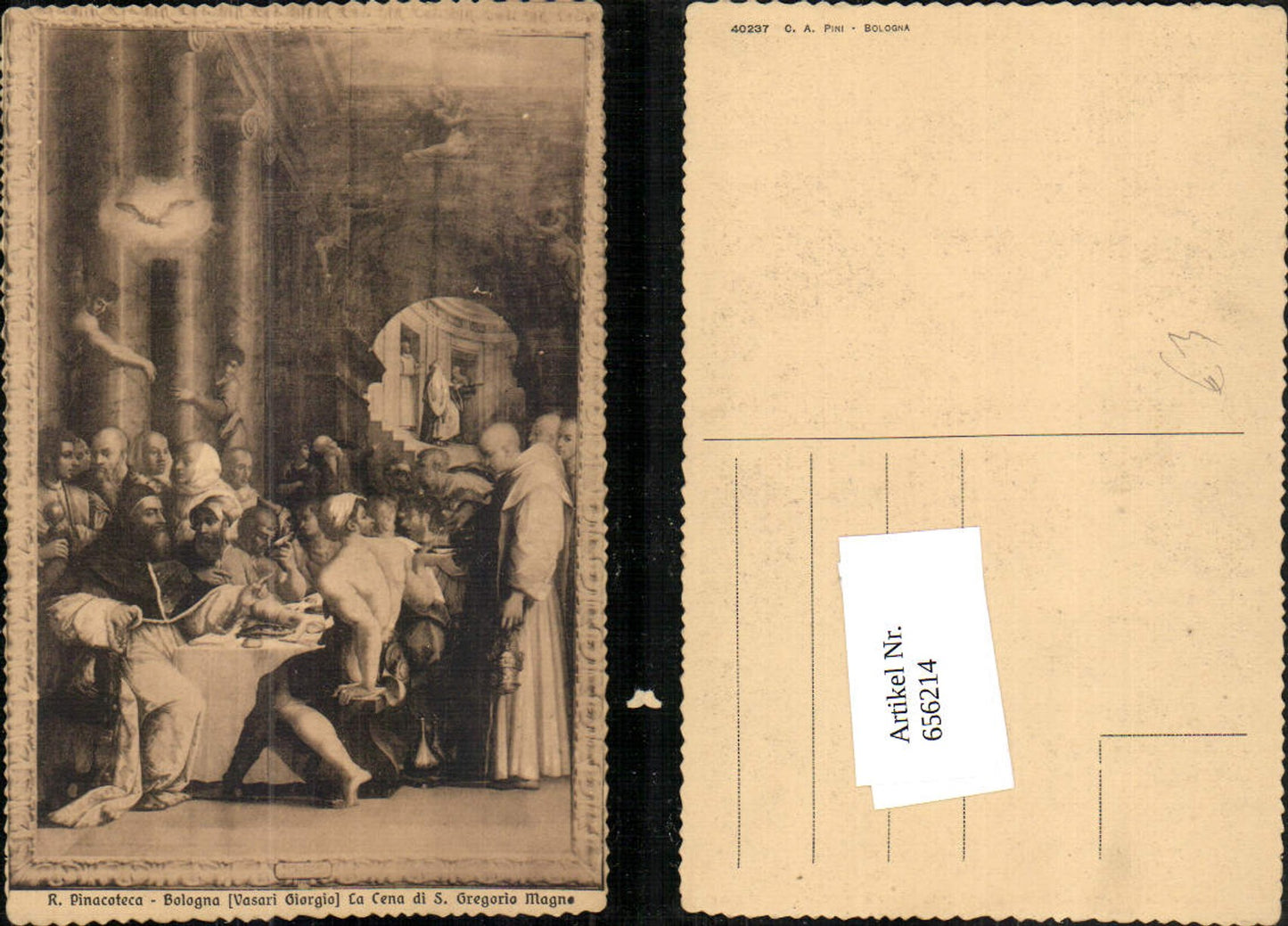 656214,Künstler Ak Vasari Giorgio La Cena di S. Gregorio Magne