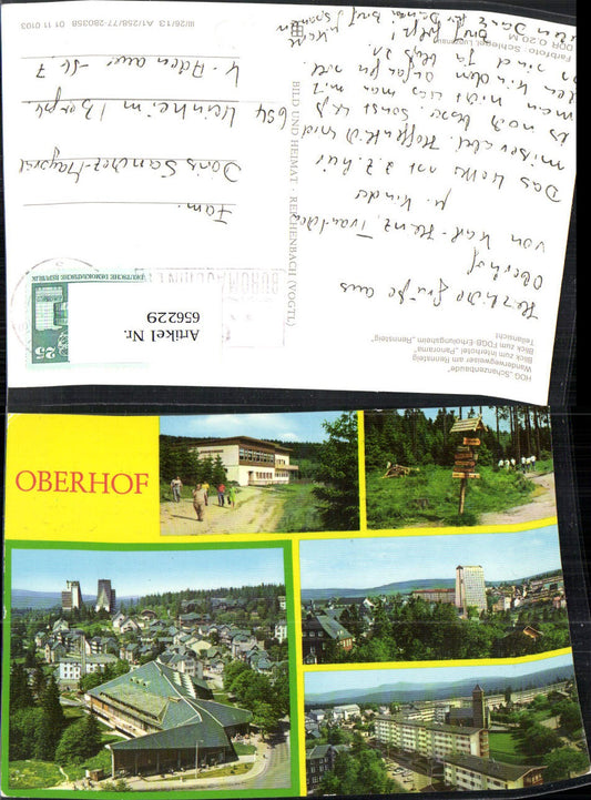 656229,Mehrbild Ak Oberhof HOG Schanzenbaude Interhotel Panorama Wegweiser Rennsteig
