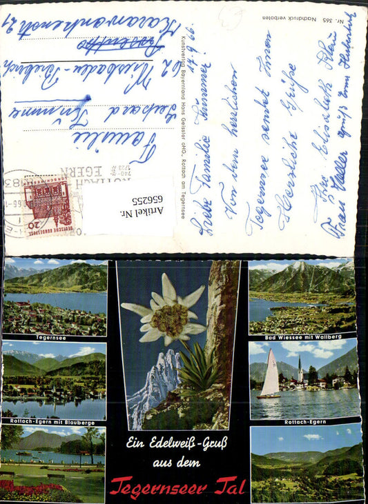656255,Mehrbild Ak Tegernsee Rottach-Egern Bad Wiessee Segelboot Edelweiß