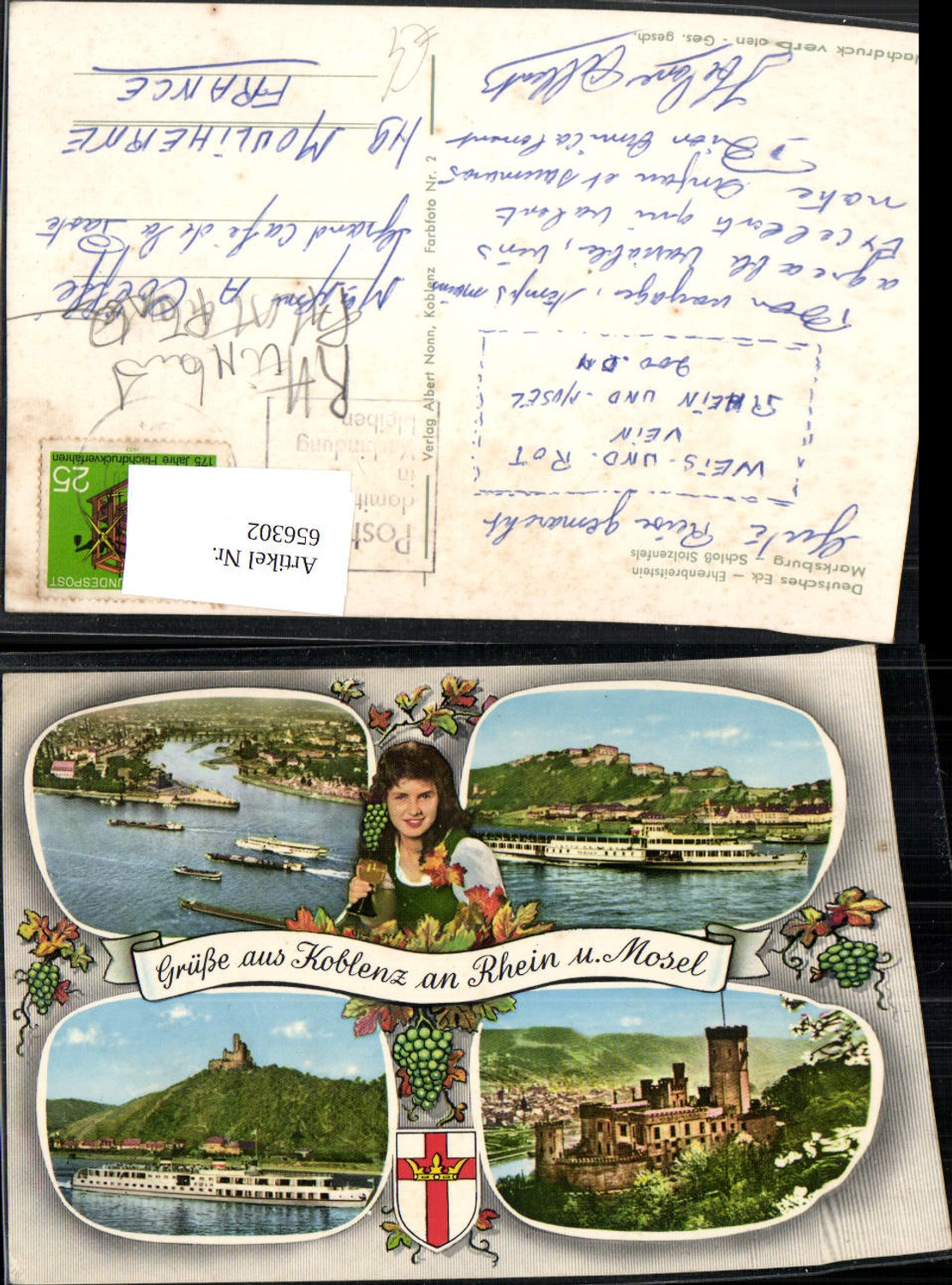 656302,Mehrbild Ak Koblenz a. Rhein u. Mosel Wein Schiffe Dampfer