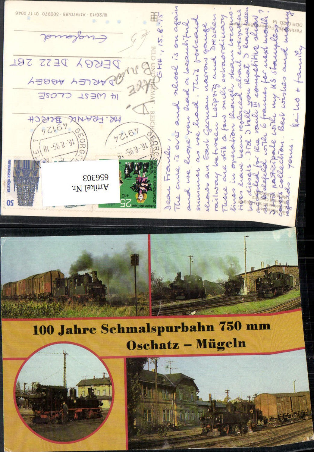 656303,Mehrbild Ak 100 Jahre Schmalspurbahn Oschatz Mügeln Dampflok Eisenbahn