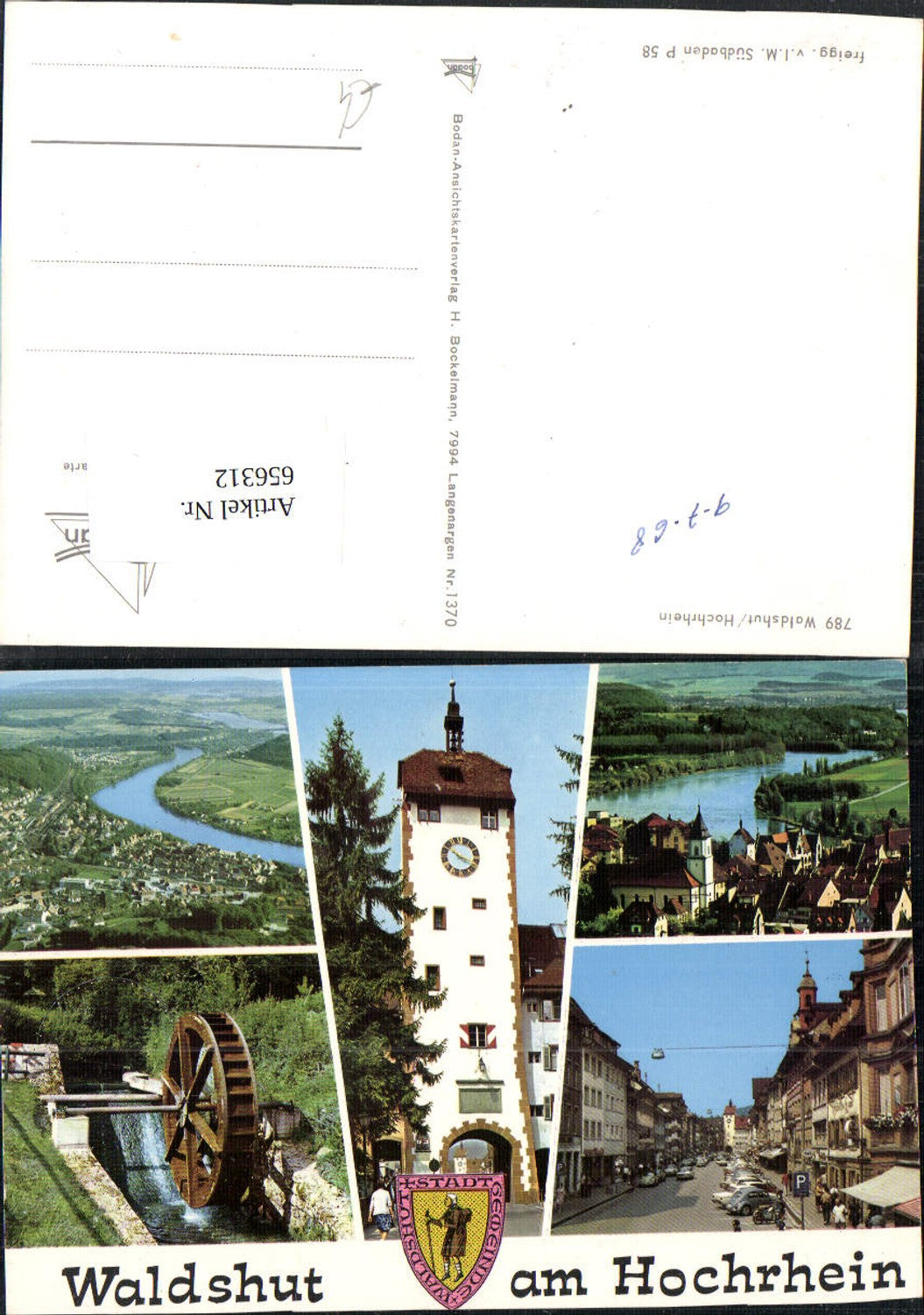 656312,Mehrbild Ak Waldshut-Tiengen Waldshut a. Hochrhein Wassermühle Platz VW Käfer