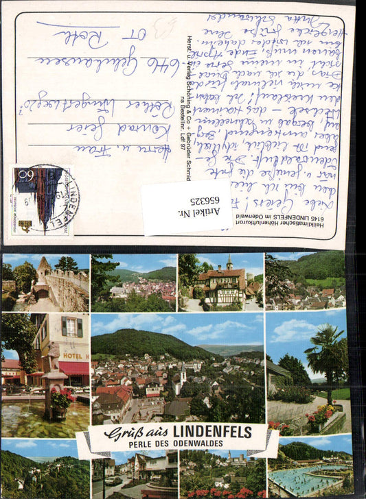 656325,Mehrbild Ak Lindenfels Odenwald Brunnen Schwimmbad
