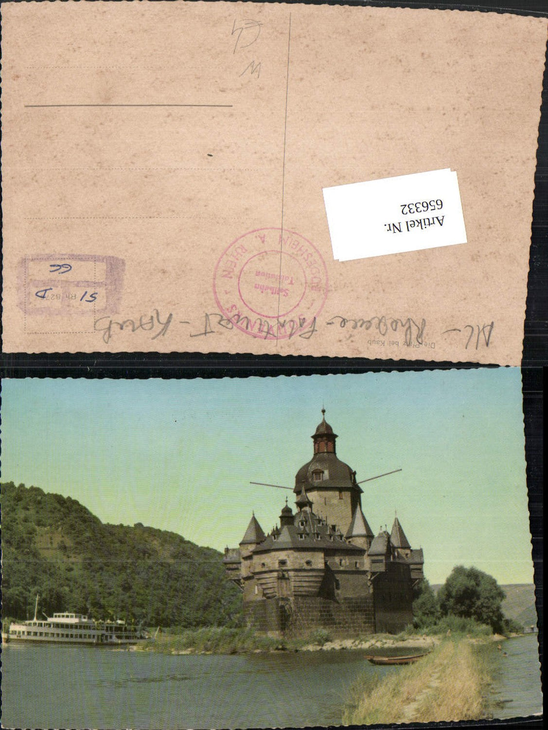 656332,Die Pfalz b. Kaub Burg Pfalzgrafenstein