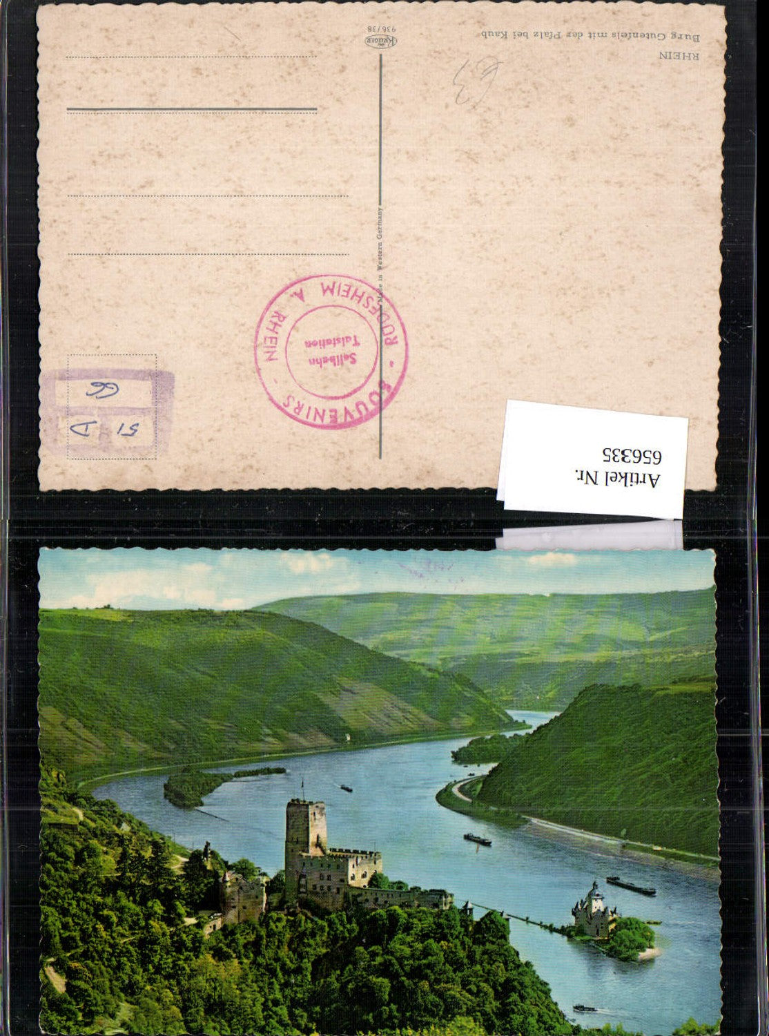 656335,Rhein Burg Gutenfels mit der Platz b. Kaub Burg Pfalzgrafenstein